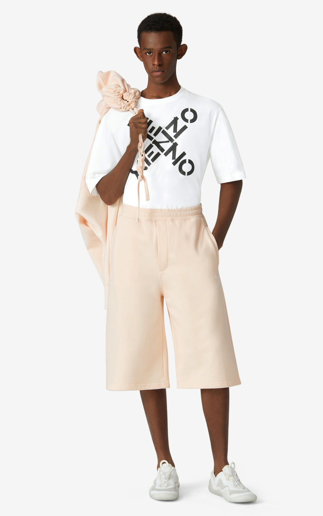 Shorts Kenzo Homme Oversized Sport Little X Beige VWRAU-1024